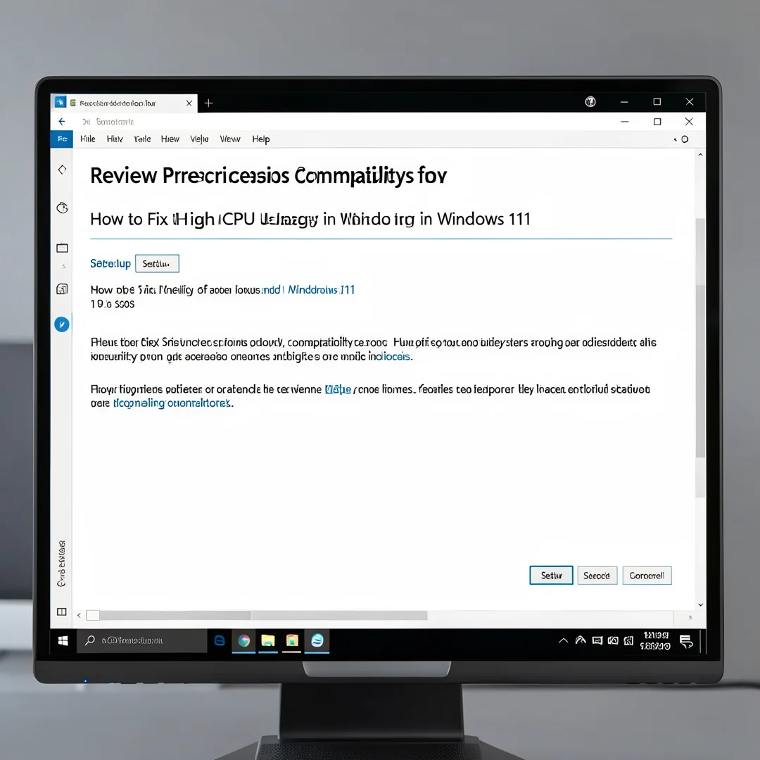 Step 1: Technical tutorial screenshot: Review prerequisites and compatibility for How to Fix High CPU Usage 