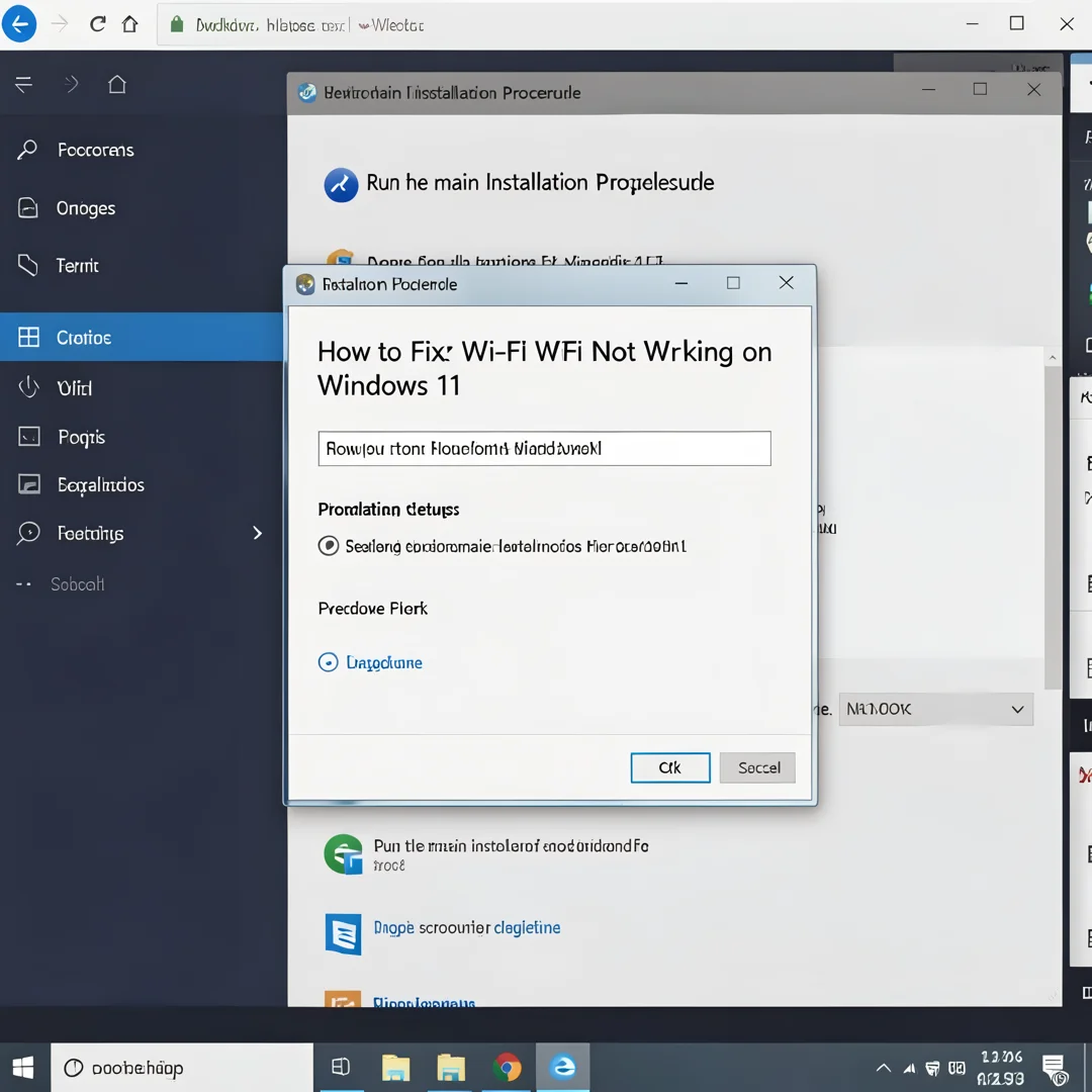 Step 4: Technical tutorial screenshot: Run the main installation procedure for How to Fix Wi-Fi Not Working 