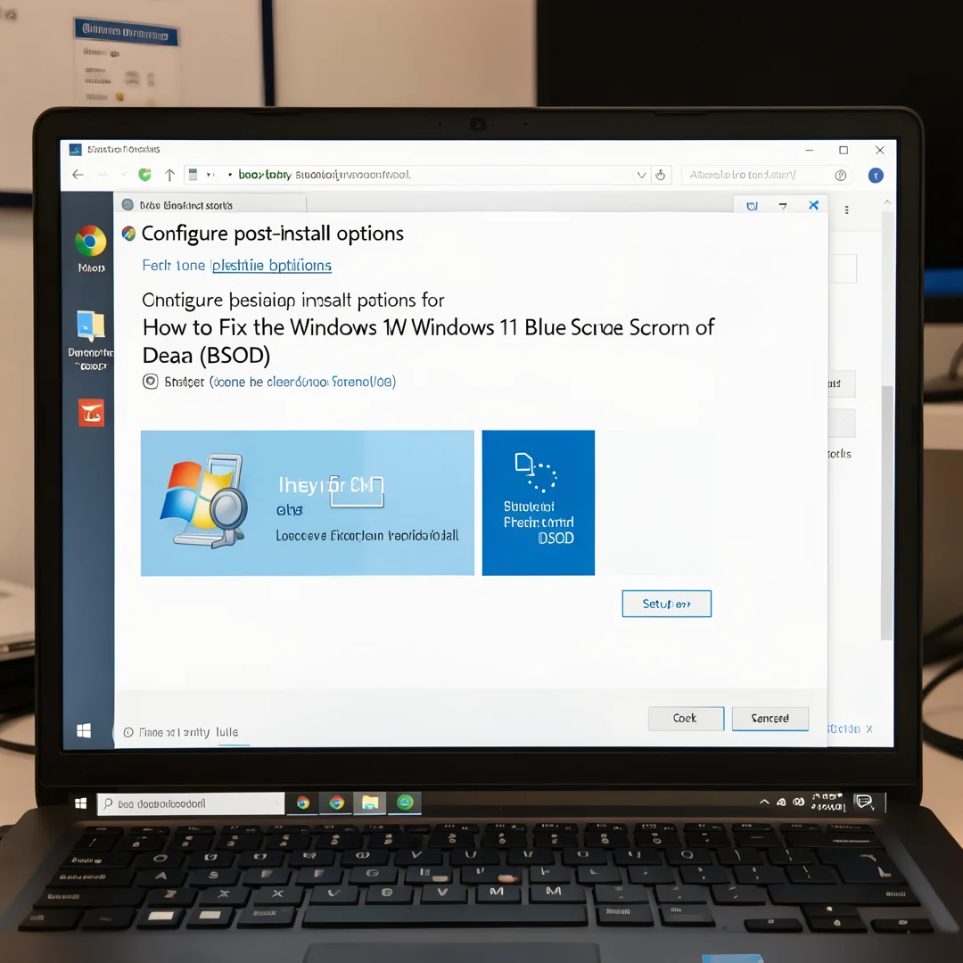 Step 6: Technical tutorial screenshot: Configure post-install options for How to Fix the Windows 11 Blue Scr