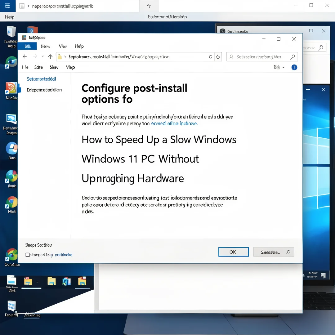 Step 6: Technical tutorial screenshot: Configure post-install options for How to Speed Up a Slow Windows 11 