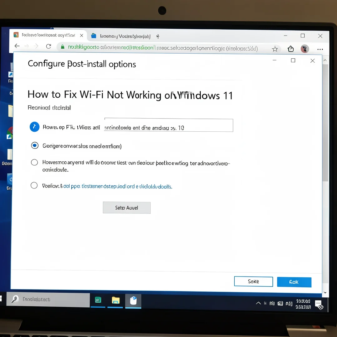 Step 6: Technical tutorial screenshot: Configure post-install options for How to Fix Wi-Fi Not Working on Wi