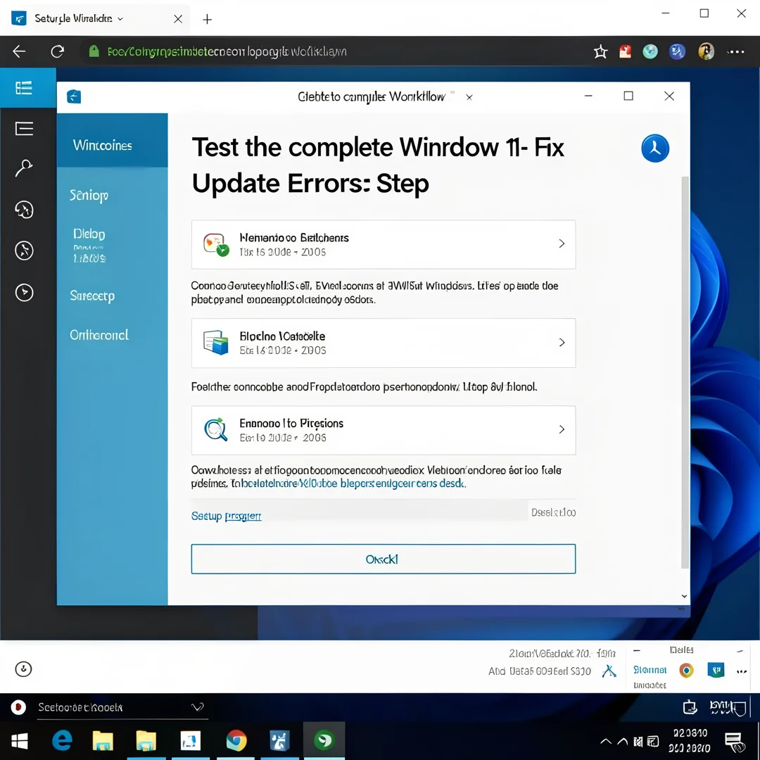 Step 7: Technical tutorial screenshot: Test the complete workflow for How to Fix Windows 11 Update Errors St